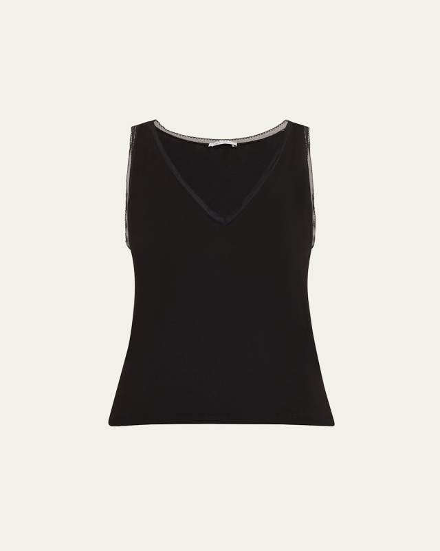 Aurore Lace-Trim Viscose Tank